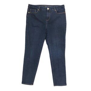 Chicos So Slimming Girlfriend Ankle Jeans Womens 1.5 US 10 Slim Leg Denim Stretc